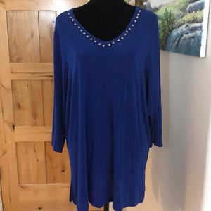 Carolyn Strauss Royal Blue Blouse